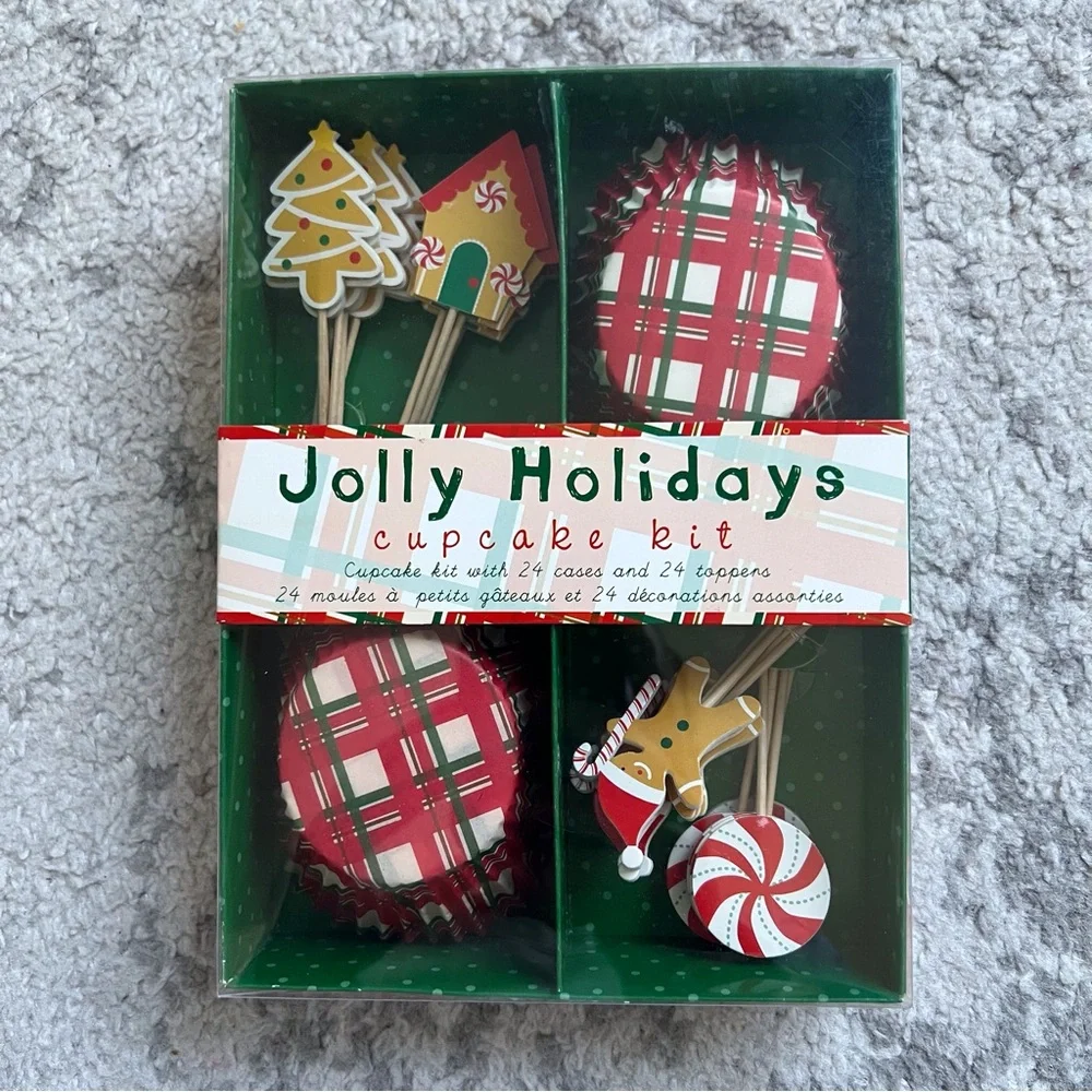 Williams Sonoma Holiday Cupcake Bundle New In Box Stencils Kit Christmas Party